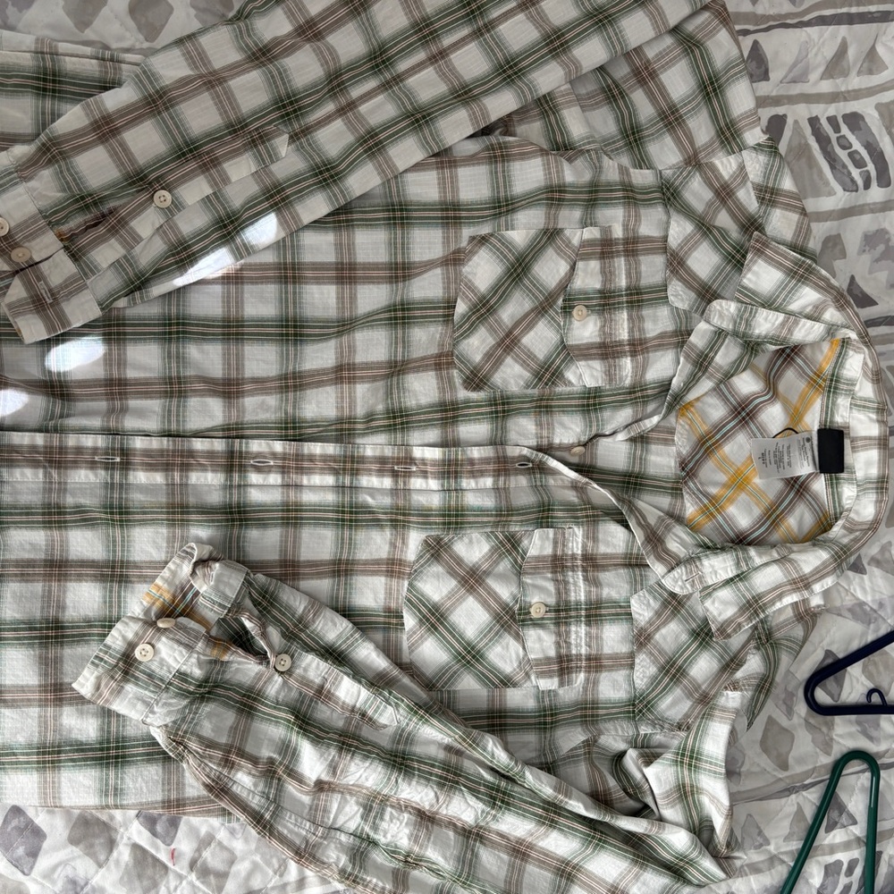 Patagonia cotton button down.  Size L